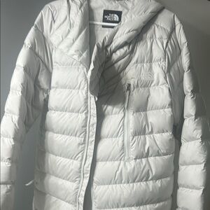 The North Face White Puffer Jacket Modern Minimalist Design